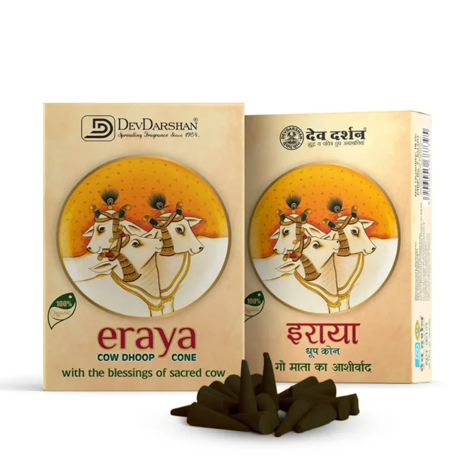 Eraya Cow Dung Dhoop Cone (18 Cones)