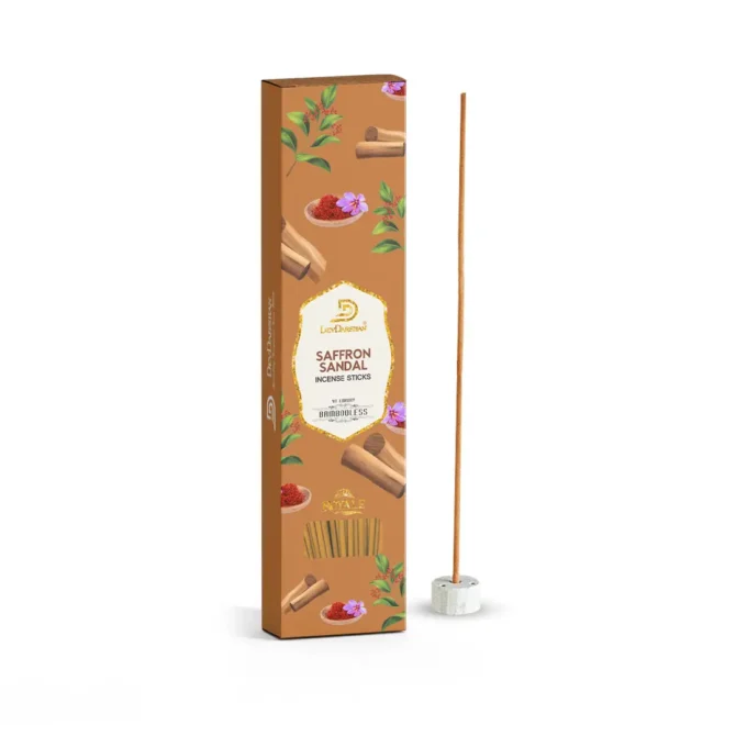 Saffron Sandal Bambooless Incense Sticks (40 Sticks)